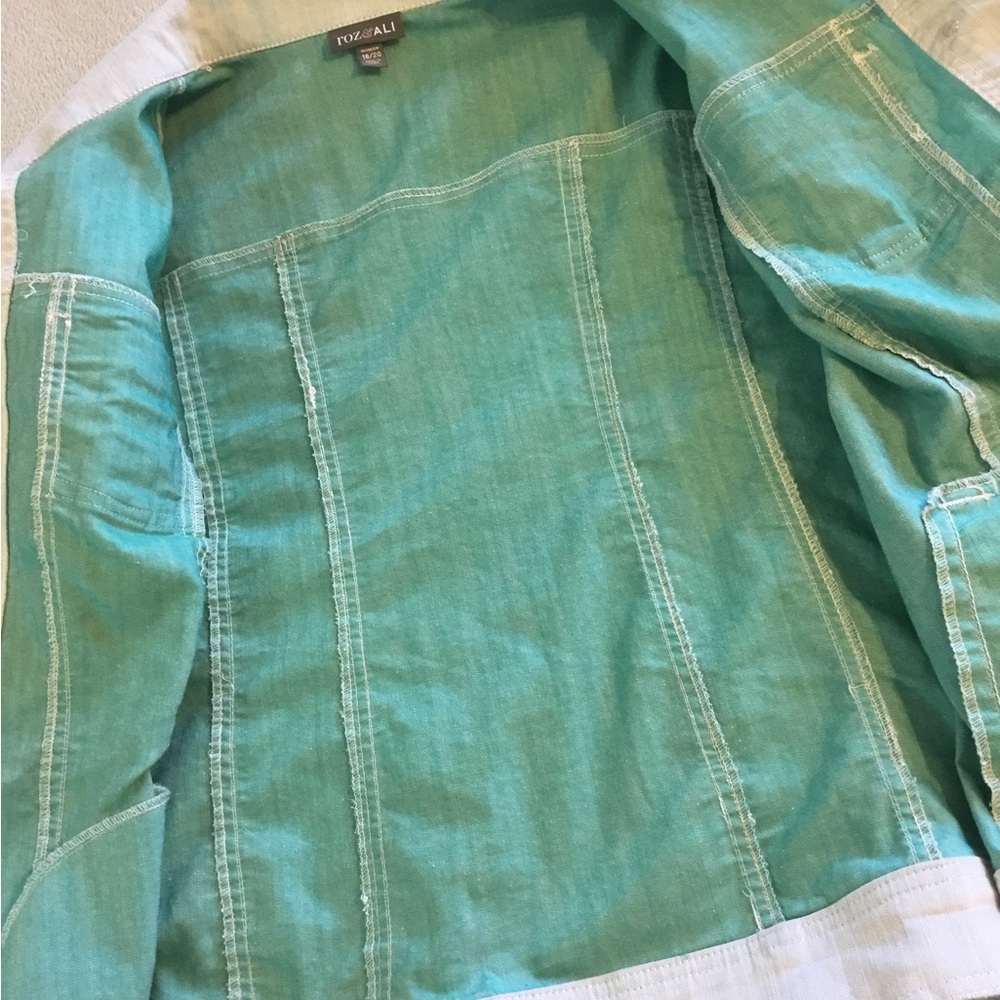 Roz & Ali Jean jacket woman size 18/20. Washed mint green. NWOT. Never worn - Picture 6 of 10